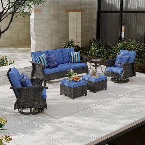 SUGOLD Outdoor Furniture 6-Piece Patio Wicker Furniture Set, All Weather Wicker Outdoor Furniture Set - 1 of 4