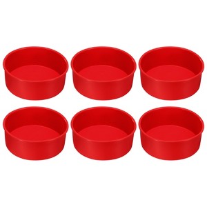 Unique Bargains Round Cake Pans Silicone Cake Mould for Cupcakes Bread 6 Pcs - 1 of 4