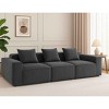 Modular 3-Seater Sofa Couch, Freely Combinable Layout Sofa with Ribbed Texture Design, Corduroy Sofa with Foam-Filled Cushion - Koiai - 2 of 4