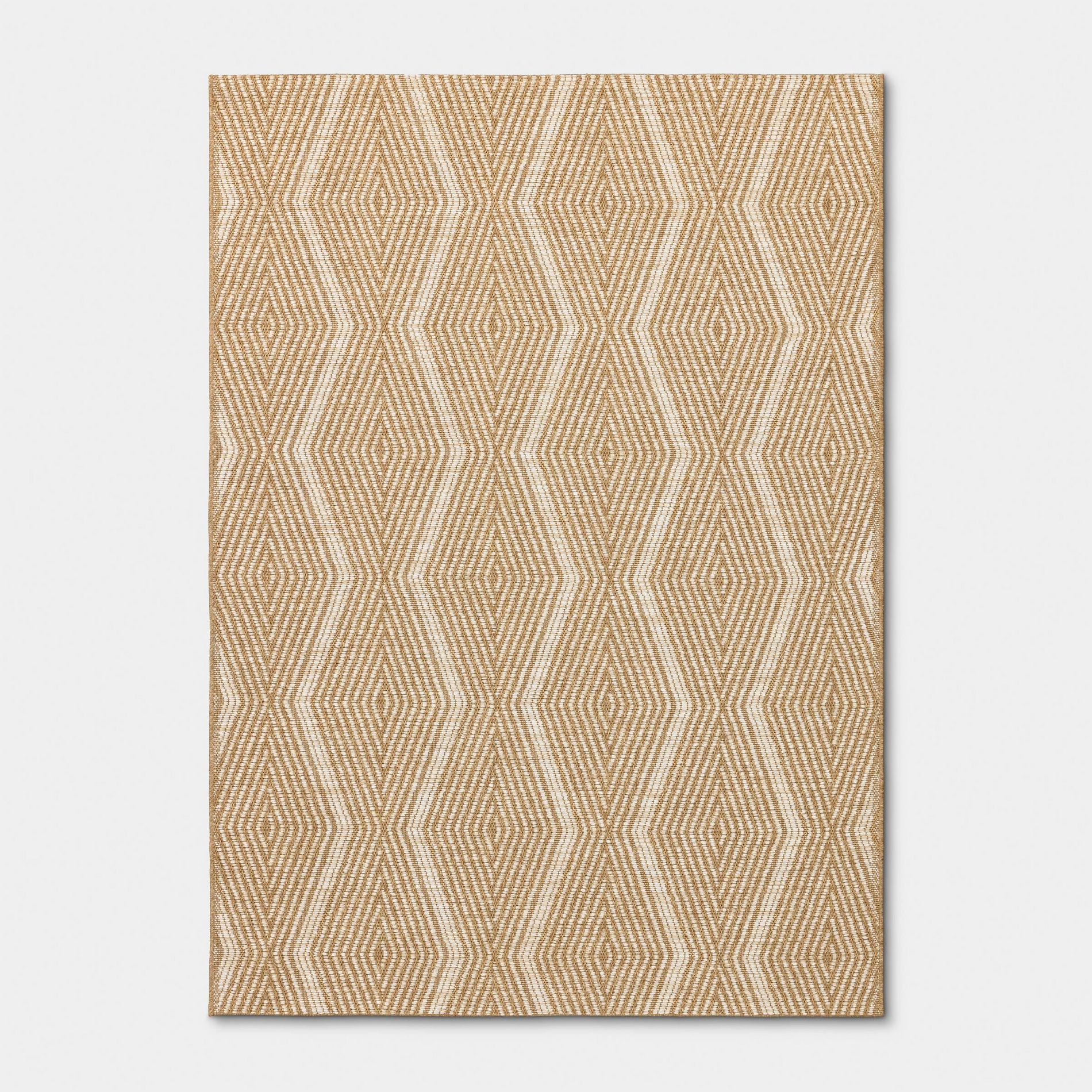 Wavy Striped Rectangular Woven Indoor Outdoor Area Rug Ivory - Threshold™