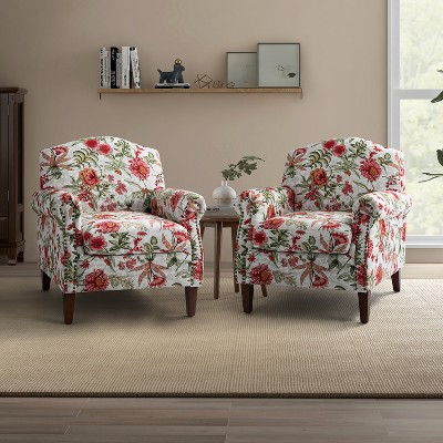Set of 2 Giampiero Living Room Comfty Armchair with Nailhead Trims | ARTFUL LIVING DESIGN