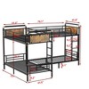 NicBex Twin Quad Bunk Bed with Safety Guardrail,Metal Twin Loft Bed with Ladder and Converts to 3 Twin Beds,Noise Reduced Bunk Beds for Bedroom - image 3 of 4