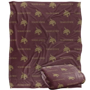 Texas State University Logo Pattern Silky 50x60 Blanket, 1 Sided 50x60 - 1 of 4