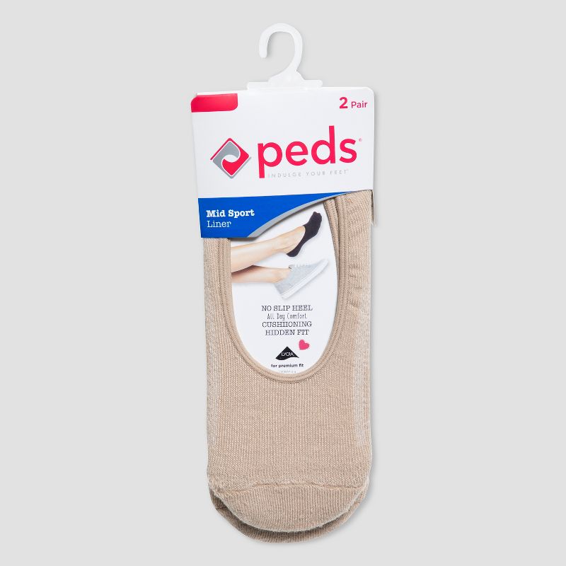 Peds Women&#39;s 2pk Cushioned Liner - Nude 5-10, 2 of 6