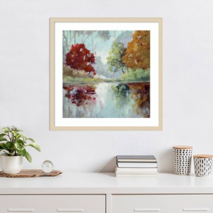 Amanti Art Morning Mist Lake Reflection by Mary Parker Buckley Wood Framed Wall Art Print - 1 of 4