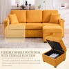 76.38'' Corduroy L-Shaped Sectional Sofa with Pull-Out Storage, Ottoman, USB Charging, and Cup Holders - 3 of 4