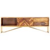 vidaXL TV Cabinet Brown Solid Sheesham Wood, Brass powder-coated iron - 4 of 4