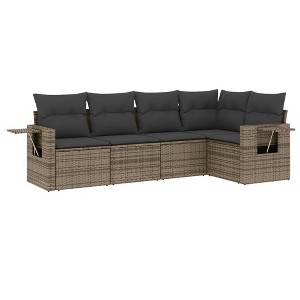 vidaXL Garden Sofa Set Grey, Dark Grey - 1 of 4