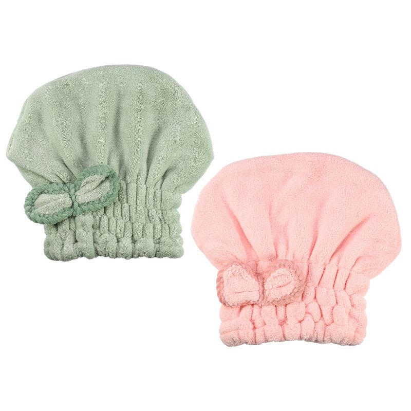 Unique Bargains Polyester Hair Drying Towel Dry Cap 2 Pcs, 1 of 7