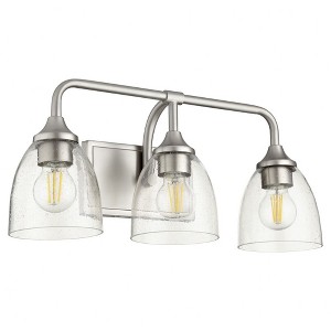 Quorum Lighting Enclave Glass Satin Nickel 3-Light Wall Sconce - 1 of 1