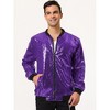 INSPIRE CHIC Men's Sequin Varsity Long Sleeve Zipper Glitter Sequins Bomber Jacket - 3 of 4
