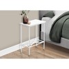 Vynxaria Contemporary 2-Tier Narrow Accent Table, White Laminate, White Metal, 23.75" L x 11.75" W x 22" H - 2 of 4