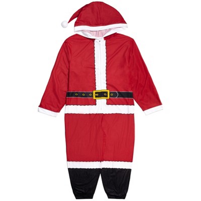  Christmas Santa Claus Fleece Coverall Little Kid to Big Kid