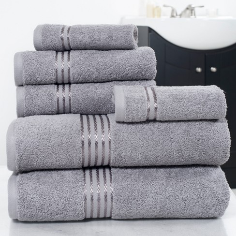 6pc Striped Bath Towel Set Red - Yorkshire Home