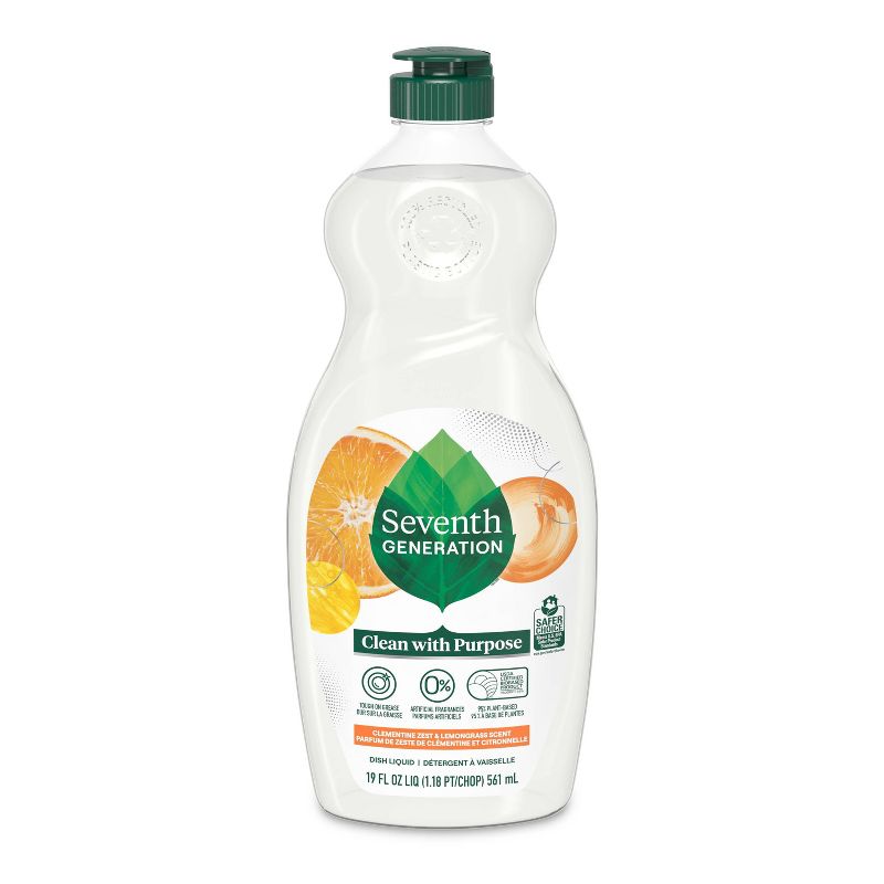 Seventh Generation Lemongrass & Clementine Dish Liquid Soap, 1 of 15