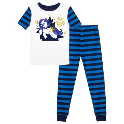 My Little Pony Retro Shine Bright Youth Short Sleeve Shirt & Striped Sleep Pajama Pants Set