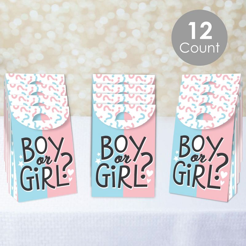 Big Dot of Happiness Baby Gender Reveal - Team Boy or Girl Gift Favor Bags - Party Goodie Boxes - Set of 12, 2 of 9