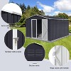 GDFStudio Rossetti Modern 102" Outdoor Metal Storage Shed, Lockable Door Tool Shed - 3 of 4