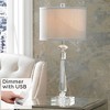 Vienna Full Spectrum Traditional Glam Table Lamp with USB Charging Port 26.5" High Crystal Column Gray Drum Shade Living Room Bedroom House - 2 of 4