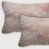 HomeRoots Set of Two 12" X 20" Blush Cowhide Throw Pillow - 4 of 4