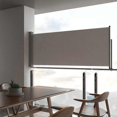 vidaXL Patio Retractable Side Awning 39.4"x118.1" Gray
