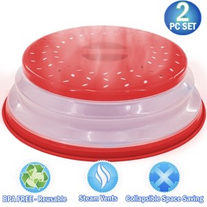 5 Star Super Deals 2 Microwave Splatter Guard Cover - Collapsible Lid for Food Protection and Easy Storage BPA-Free, Dishwasher Safe, Heat-Resistant - 1 of 4