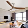 Wanze of Ocean 60 in. Modern Nickel Indoor Wood Grain Brown ABS Blades Downrod Mount Ceiling Fan with 3-Size Downrods and Remote - 4 of 4