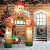Whisen 9.2FT Christmas Inflatables Gingerbread Man Arch with White LED Lights, Blow-Up Outdoor Christmas Decorations - Brown - 2 of 4