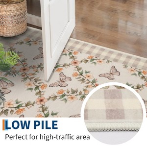 Modern Washable Area Rug, Soft Floral Floor Cover with Non Slip Backing, Low Pile Stain Resistant Floor Carpet for Home Office - 1 of 4