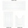 White Bathroom Rug Set, 3 Piece Non - Slip Mats, Washable Soft Fluffy Floor Mats for Bathrooms - 2 of 4