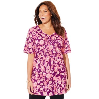 Catherines Women's Plus Size Easy Fit Peasant Tee