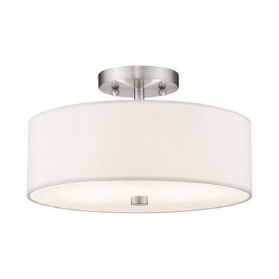 Livex Lighting Meridian 2 - Light Semi-Flush Mount in  Brushed Nickel