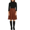EG PRO Suede Women Skirt High Neck 3/4 Sleeve Ribbed Top Gold Button Detail - 2 of 4