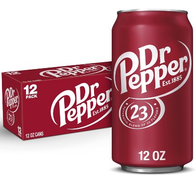 Dr Pepper Soda - 12pk/12 fl oz Cans: Caffeinated