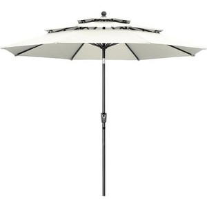 Ainfox 10FT 3 tier vented Outdoor Table Umbrella with Push Button Tilt - 1 of 4