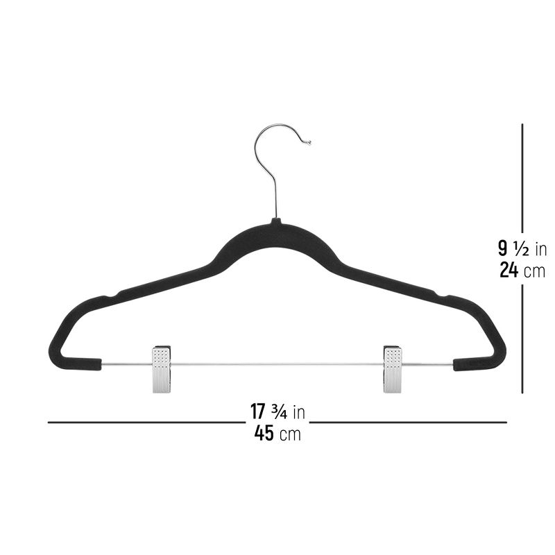 OSTO 20 Pack Premium Velvet Hangers with Clips, Non-Slip Pants Hangers with Notches; Thin Space-Saving with 360 Degree Swivel Hook, 4 of 5