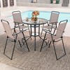 Tangkula Outdoor Folding Bar Chair Set of 4 Patio Dining Chairs w/ Breathable Fabric - 2 of 4