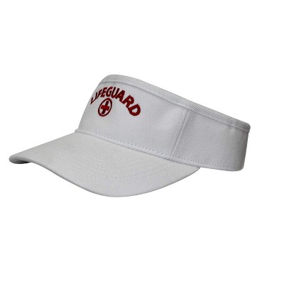Kemp Lifeguard Visor - Adjustable Lifeguard Cap with Soft Terry Cloth Lining - Embroidered Cross Logo Fits White