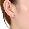Guili Lovely Heart Stud Earrings – Elegant & Romantic with Clear Cubic Zirconia. Perfect for Any Occasion in White, Gold & Rose Gold - 3 of 3