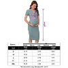 Coolmee Women Maternity Lapel V Neck Ribbed Knit Button Short Sleeve Bodycon Midi Wrap Sweater Dress - 4 of 4