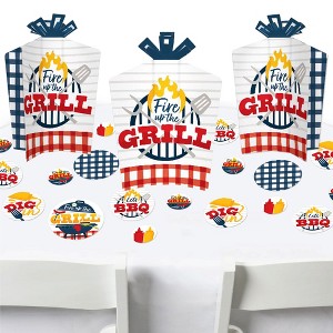 Big Dot of Happiness Fire Up the Grill - Summer BBQ Picnic Party Decor and Confetti - Terrific Table Centerpiece Kit - Set of 30 - 1 of 4