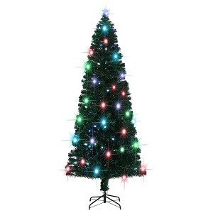 vidaXL Christmas Tree Green Fibre optic, steel 8 ft Christmas Tree - 1 of 4