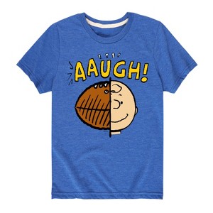 Boys' - Peanuts - Charlie Brown Aaugh Football Head Short Sleeve Graphic T-Shirt - 1 of 4