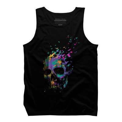 Men's Design By Humans Defragged Colorful Skull By DBHOriginals Tank Top