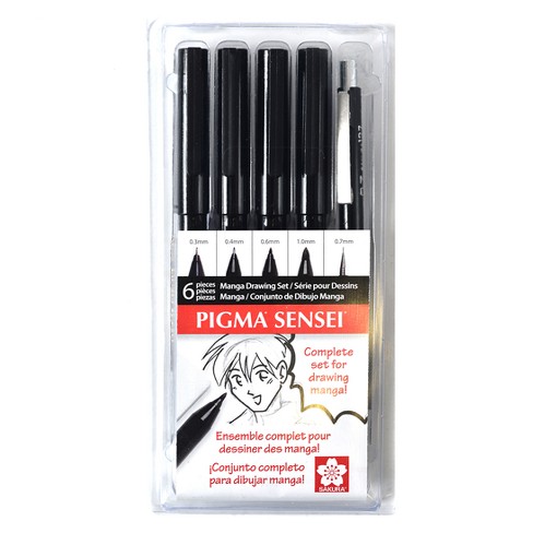 6pc Manga Comic Pro Drawing Set - Black Pigma Micron : Target