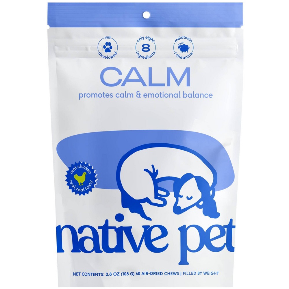 Photos - Dog Food Native Pet Calming Air-Dried Chews with Chicken for Dogs - 60ct 