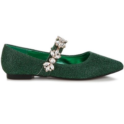 Flavia Diamante Brooch Glitter Women Ballerinas