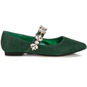 Flavia Diamante Brooch Glitter Women Ballerinas - 1 of 4