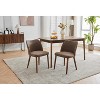 Modern Dining Chair Set of 4/6, Linen Upholstered Kitchen Chairs with So Lid Wood Legs, Wingback Ergonomic Design, Thick Cushions for Dining Room - 4 of 4