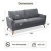 Dyonery 68" Small Loveseat for Bedroom Office Mid Century Modern Loveseat Sofa Couch with Spring Cushion for Livng Room,Solid Wood,Tool-Free Assembly - 2 of 4